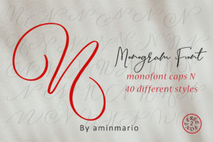 Monogram N Monofont Caps N for Creative Branding and Web Design