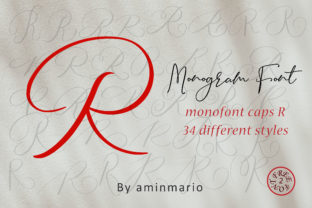 Monogram R Monofont Caps R: A Script Handwritten Font for Editorial Design